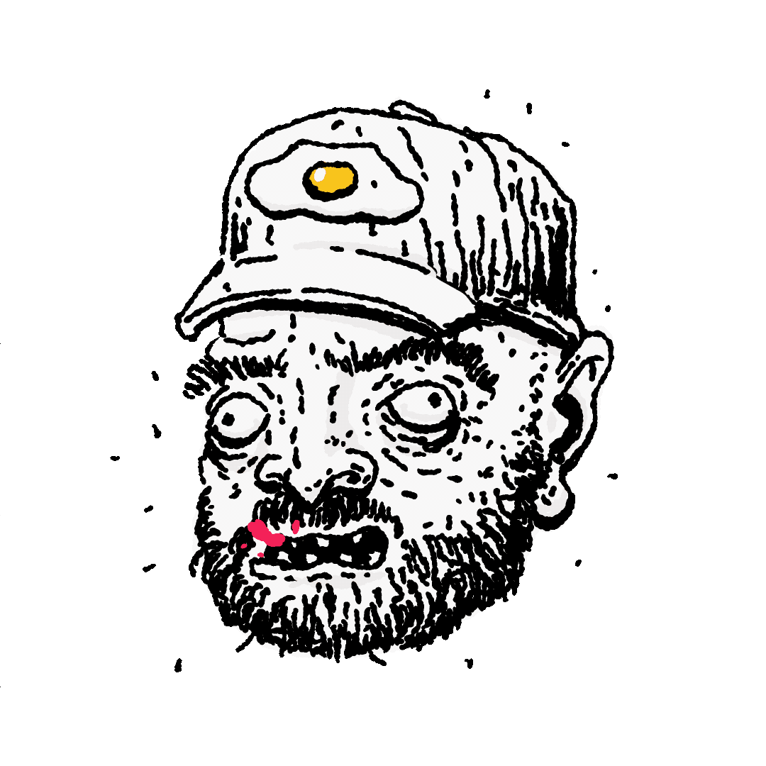 Hand-drawn animated self-portrait of Jorge